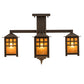 Meyda Lighting Seneca 26" 4-Light Bronze Window Pane Chandelier With Amber Mica Shade Glass