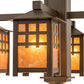 Meyda Lighting Seneca 26" 4-Light Bronze Window Pane Chandelier With Amber Mica Shade Glass
