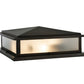 Meyda Lighting Seneca 26" 4-Light Craftsman Brown Prime Outdoor Pier Mount Light With Clear Frosted Shade Glass