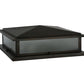 Meyda Lighting Seneca 26" 4-Light Craftsman Brown Prime Outdoor Pier Mount Light With Clear Frosted Shade Glass