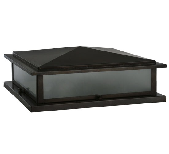 Meyda Lighting Seneca 26" 4-Light Craftsman Brown Prime Outdoor Pier Mount Light With Clear Frosted Shade Glass