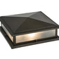 Meyda Lighting Seneca 26" 4-Light Craftsman Brown Prime Outdoor Pier Mount Light With Clear Frosted Shade Glass