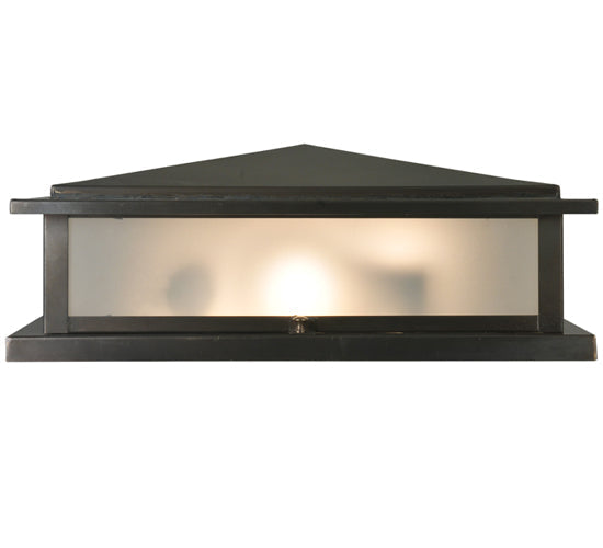 Meyda Lighting Seneca 26" 4-Light Craftsman Brown Prime Outdoor Pier Mount Light With Clear Frosted Shade Glass