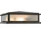 Meyda Lighting Seneca 26" 4-Light Craftsman Brown Prime Outdoor Pier Mount Light With Clear Frosted Shade Glass
