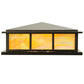 Meyda Lighting Seneca 29" 4-Light Craftsman Brown Double Bar Mission Pier Mount Light With Beige Iridescent Art Shade Glass