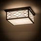 Meyda Lighting Seneca 29" 4-Light Craftsman Brown Ponte Flush Mount Light With White Art Shade Glass