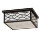 Meyda Lighting Seneca 29" 4-Light Craftsman Brown Ponte Flush Mount Light With White Art Shade Glass
