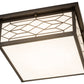 Meyda Lighting Seneca 29" 4-Light Craftsman Brown Ponte Flush Mount Light With White Art Shade Glass