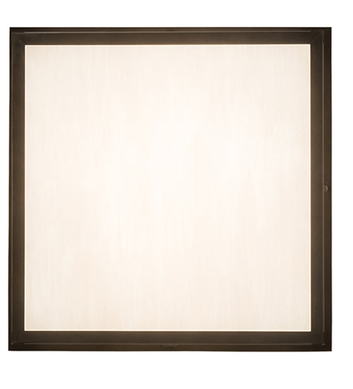 Meyda Lighting Seneca 29" 4-Light Craftsman Brown Ponte Flush Mount Light With White Art Shade Glass