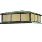 Meyda Lighting Seneca 29" Verdigris Double Bar Mission Outdoor Pier Mount Light With Iridescent Shade Glass