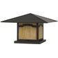 Meyda Lighting Seneca 31" 2-Light Craftsman Brown Mountain View Outdoor Pier Mount Light With Beige Art Shade Glass