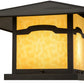 Meyda Lighting Seneca 31" 2-Light Craftsman Brown Mountain View Outdoor Pier Mount Light With Beige Art Shade Glass