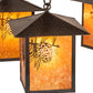 Meyda Lighting Seneca 32" 4-Light Craftsman Brown Winter Pine Chandelier With Amber Mica Shade Glass