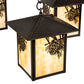 Meyda Lighting Seneca 32" 4-Light Craftsman Brown Winter Pine Chandelier With Beige Shade Glass