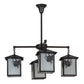 Meyda Lighting Seneca 32" 4-Light Craftsman Brown Winter Pine Chandelier With White Opalescent Shade Glass