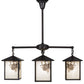 Meyda Lighting Seneca 32" 4-Light Craftsman Brown Winter Pine Chandelier With White Opalescent Shade Glass