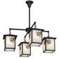 Meyda Lighting Seneca 32" 4-Light Craftsman Brown Winter Pine Chandelier With White Opalescent Shade Glass