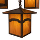 Meyda Lighting Seneca 32" 5-Light Craftsman Brown On Brass Mountain View Chandelier With Honey Art Shade Glass