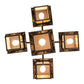 Meyda Lighting Seneca 32" 5-Light Craftsman Brown Sprig Chandelier With Beige Iridescent Shade Glass