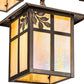 Meyda Lighting Seneca 32" 5-Light Craftsman Brown Sprig Chandelier With Beige Iridescent Shade Glass
