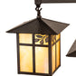 Meyda Lighting Seneca 32" 5-Light Craftsman Brown Sprig Chandelier With Beige Iridescent Shade Glass