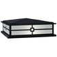 Meyda Lighting Seneca 34" 4-LED Textured Black Console Outdoor Pier Mount Light With White Acrylic Shade