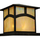 Meyda Lighting Seneca 34" 4-Light Craftsman Brown Hill Top Outdoor Pier Mount Light With Beige Iridescent Art Shade Glass