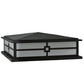 Meyda Lighting Seneca 34" 4-Light Textured Black Console Outdoor Pier Mount Light With White Acrylic Shade