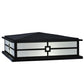 Meyda Lighting Seneca 34" 4-Light Textured Black Console Outdoor Pier Mount Light With White Acrylic Shade