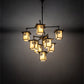 Meyda Lighting Seneca 34" 9-Light Craftsman Brown Winter Pine Chandelier With Beige Shade Glass
