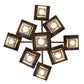 Meyda Lighting Seneca 34" 9-Light Craftsman Brown Winter Pine Chandelier With Beige Shade Glass