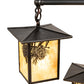 Meyda Lighting Seneca 34" 9-Light Craftsman Brown Winter Pine Chandelier With Beige Shade Glass