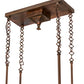 Meyda Lighting Seneca 36" 6-Light Vintage Copper Cross Mission Island Pendant Light With Beige Iridescent Shade Glass
