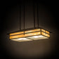 Meyda Lighting Seneca 36" 6-Light Vintage Copper Cross Mission Island Pendant Light With Beige Iridescent Shade Glass