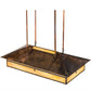 Meyda Lighting Seneca 36" 6-Light Vintage Copper Cross Mission Island Pendant Light With Beige Iridescent Shade Glass