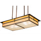 Meyda Lighting Seneca 36" 6-Light Vintage Copper Cross Mission Island Pendant Light With Beige Iridescent Shade Glass