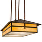 Meyda Lighting Seneca 36" 6-Light Vintage Copper Cross Mission Island Pendant Light With Beige Iridescent Shade Glass