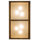 Meyda Lighting Seneca 36" 6-Light Vintage Copper Cross Mission Island Pendant Light With Beige Iridescent Shade Glass