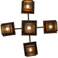 Meyda Lighting Seneca 37" 5-Light Craftsman Brown Mountain View Hanging Lantern Chandelier With Amber Mica Shade Glass
