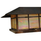 Meyda Lighting Seneca 40" 4-Light Vintage Copper Double Bar Mission Pier Mount Light With Beige Iridescent Shade Glass