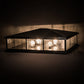 Meyda Lighting Seneca 47" 4-Light Craftsman Brown Double Bar Mission Outdoor Pier Mount Light With Clear Seeded Shade Glass