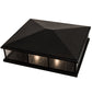Meyda Lighting Seneca 47" 4-Light Craftsman Brown Double Bar Mission Outdoor Pier Mount Light With Clear Seeded Shade Glass