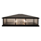 Meyda Lighting Seneca 47" 4-Light Craftsman Brown Double Bar Mission Outdoor Pier Mount Light With Clear Seeded Shade Glass