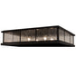 Meyda Lighting Seneca 47" 4-Light Craftsman Brown Double Bar Mission Outdoor Pier Mount Light With Clear Seeded Shade Glass