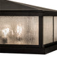 Meyda Lighting Seneca 47" 4-Light Craftsman Brown Double Bar Mission Outdoor Pier Mount Light With Clear Seeded Shade Glass