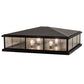 Meyda Lighting Seneca 47" 4-Light Craftsman Brown Double Bar Mission Outdoor Pier Mount Light With Clear Seeded Shade Glass
