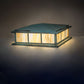 Meyda Lighting Seneca 48" 4-Light Craftsman Verdigris Double Bar Mission Outdoor Pier Mount Light With Beige Iridescent Shade Glass