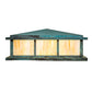 Meyda Lighting Seneca 48" 4-Light Craftsman Verdigris Double Bar Mission Outdoor Pier Mount Light With Beige Iridescent Shade Glass