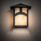 Meyda Lighting Seneca 7" Craftsman Brown Hill Top Wall Sconce With Beige Iridescent Shade Glass