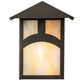 Meyda Lighting Seneca 7" Craftsman Brown Hill Top Wall Sconce With Beige Iridescent Shade Glass